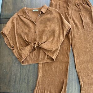 Sessun Sienna Brown Pants & Top Set